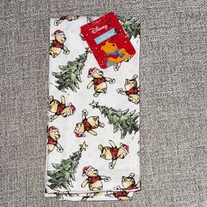 Holiday Disney Festive Winnie the Pooh Towel - Red and Green Set of 2